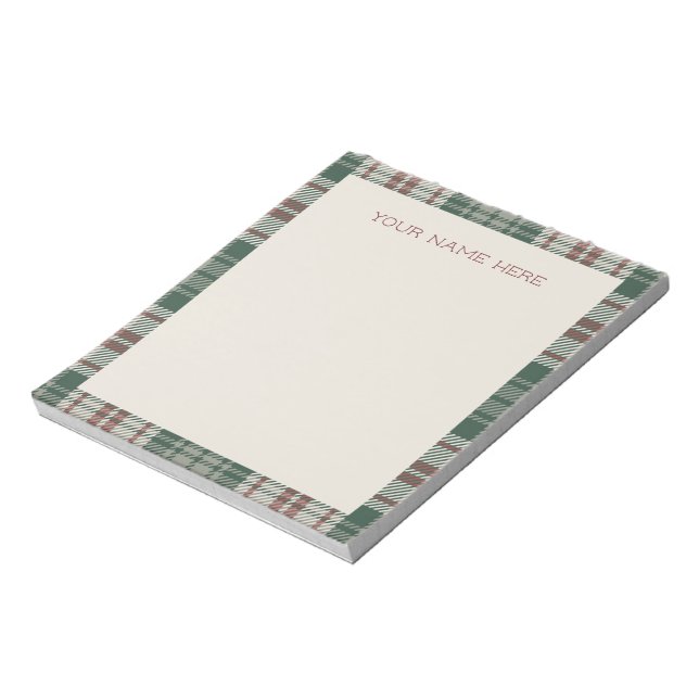 Bloc De Notas Wishlist Note Pad - Classic Christmas Plaid (Lado Izquierdo)
