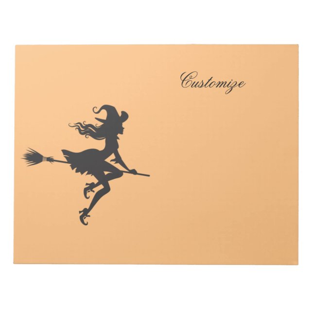 Bloc De Notas Witch Riding Broom Halloween Thunder_Cove (Frente)