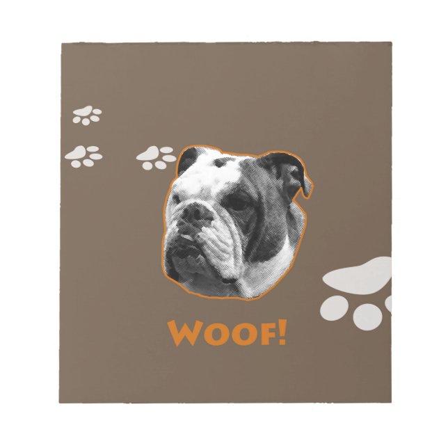 Bloc De Notas Woof, Bulldog inglés (Frente)