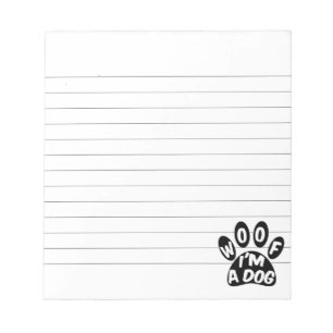 Bloc De Notas Woof I'm A Dog Lined