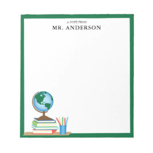 Bloc De Notas World Globe School Libros de profesor personalizad