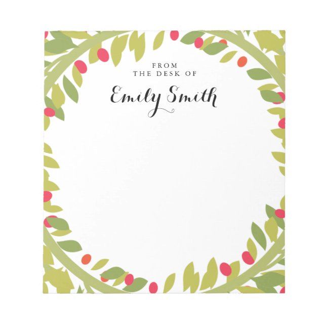 Bloc De Notas Wreath de Woodland personalizado (Frente)