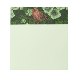 Bloc De Notas Wren y hellebore, verde claro