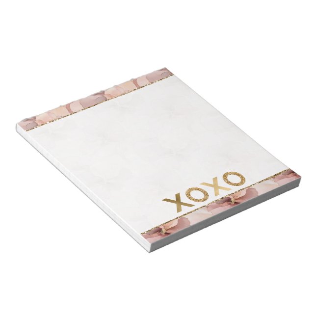 Bloc De Notas XOXO, Purpurina Rubor Floral Gold (Lado Derecho)