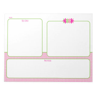 Bloc de notas y planificador floral rosa y verde