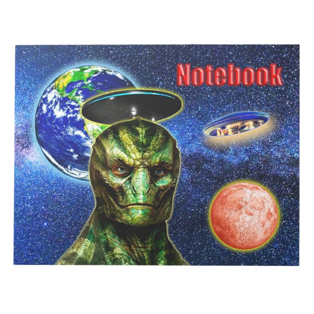 Bloc De Notas YA ESTÁN AQUÍ - Colección de diseño REPTILIANO (Frente)