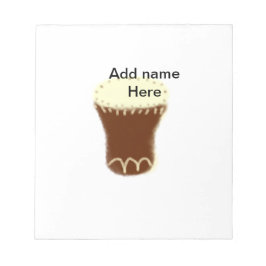 Bloc De Notas Yellow brown drum watercolor add name hand-drawn s