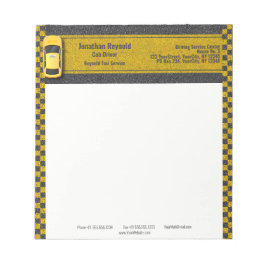 Bloc De Notas Yellow Business Taxi Cab Driver Service