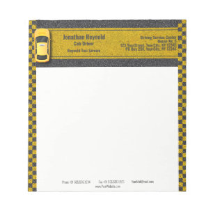 Bloc De Notas Yellow Business Taxi Cab Driver Service