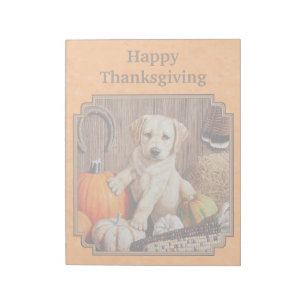 Bloc De Notas Yellow Lab Pup y Pumpkin Harvkin Naranja