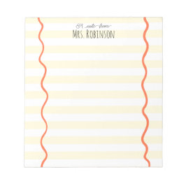 Bloc De Notas Yellow Line Personalized Teacher Notepad