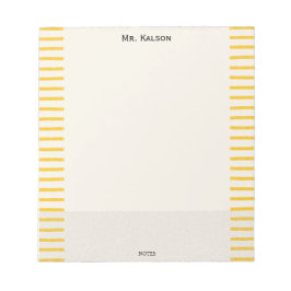 Bloc De Notas Yellow Lines Elegant Frame Teacher Notepad