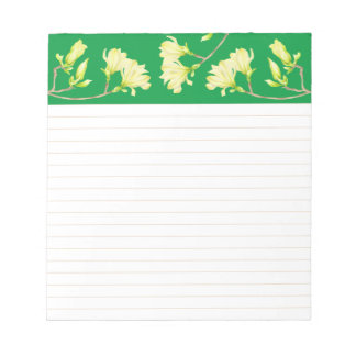 Bloc De Notas Yellow Magnolias on a Medium Sized Notepad