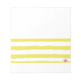 Bloc De Notas Yellow stripes and a pink crown Notepad