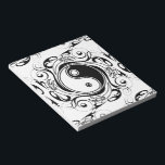 Bloc De Notas Yin & Yang Symbol Black and White Tattoo Style<br><div class="desc">Decorative Ying Yang Symbol Psychedelic Black and White Tattoo Style Art Design. Originally created with Hi Quality Vector Graphic Art Copyright BluedakArt TheChameleonArt.</div>