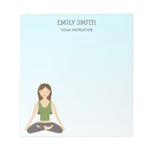 Bloc De Notas Yoga Woman In Lotus Pose And Yoga Instructor Text
