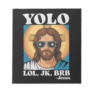 Bloc De Notas YOLO LOL JK BRB Jesús Divertida Pascua