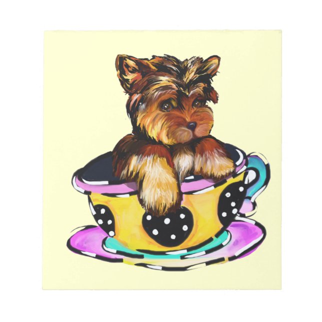 BLOC DE NOTAS YORKIE POO TAZA DE TÉ (Frente)