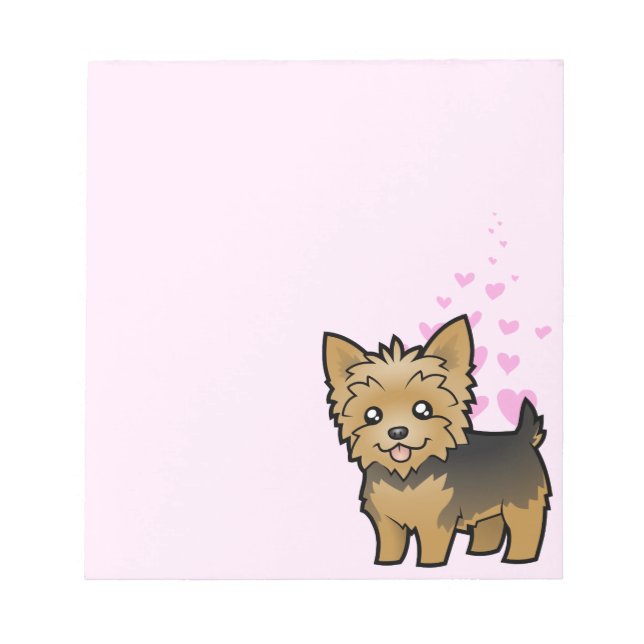 Bloc De Notas Yorkshire Terrier Love (pelo corto sin arco) (Frente)