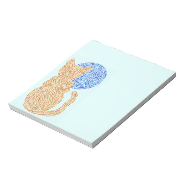 Bloc De Notas Z Naranja Cat Y The Moon Resumen Art Fun Notes (Lado Izquierdo)