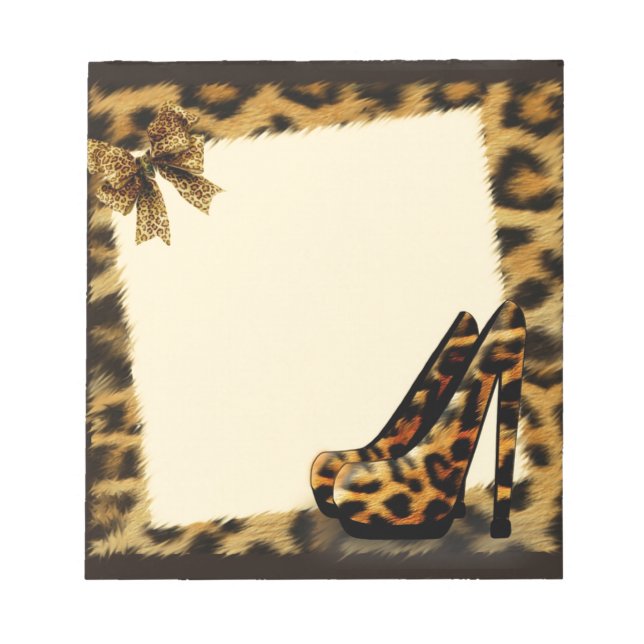 Bloc De Notas Zapatos de patrón Leopard personalizados (Frente)