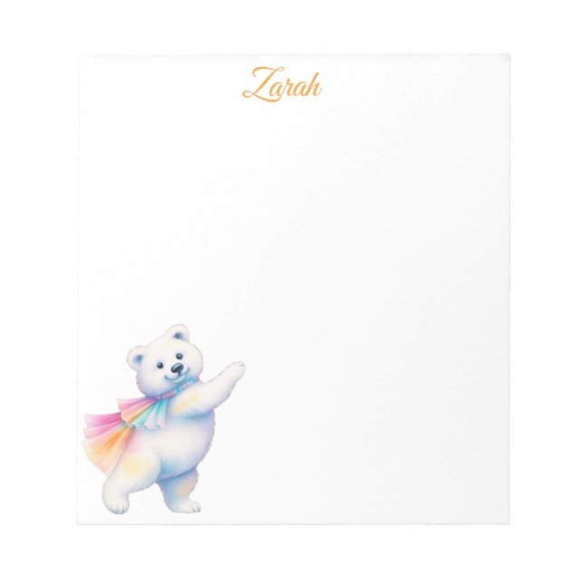 Bloc De Notas Zarah the Dancing Polar Bear | Personalized (Frente)