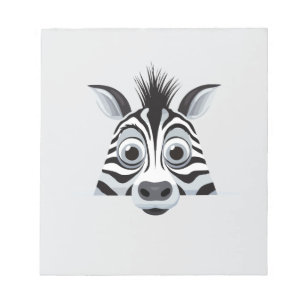 Bloc De Notas Zebra Peeking Cute Adorable Gracioso Personalizado