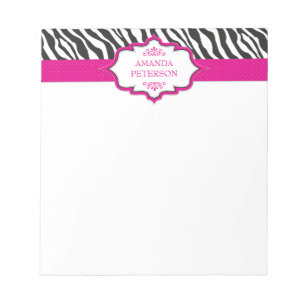 Bloc De Notas Zebra Pink Ribbon Notepad