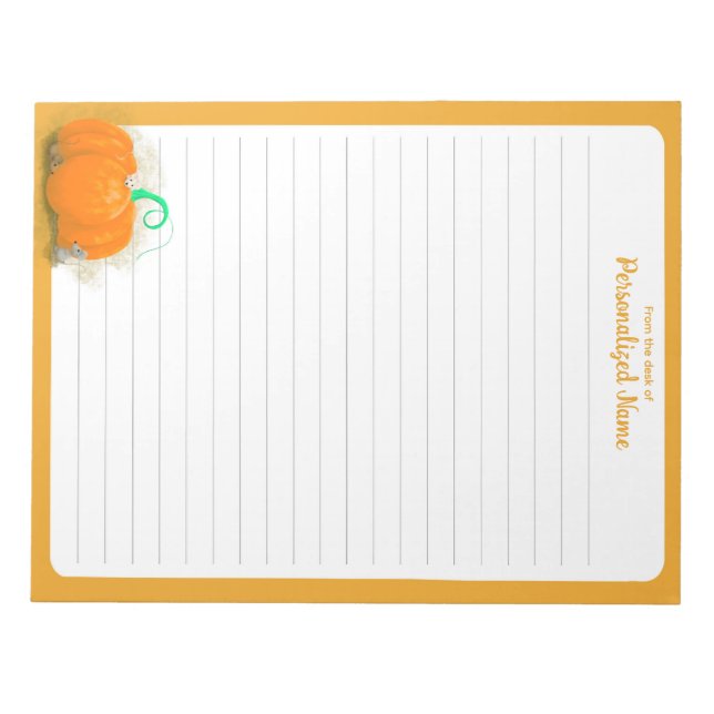 Bloc De Notas Zona de juegos de calabaza - Llenado (Frente)