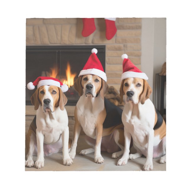 Bloc De Notas Zorro de Inglés Americano Chimenea Navidad (Frente)