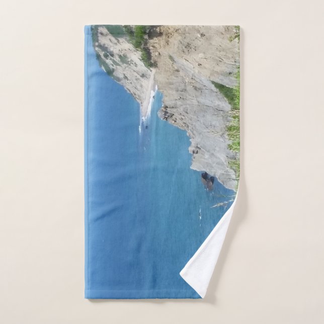 Block Island Bluffs - Isla Block, Isla Rhode (Toalla de mano)