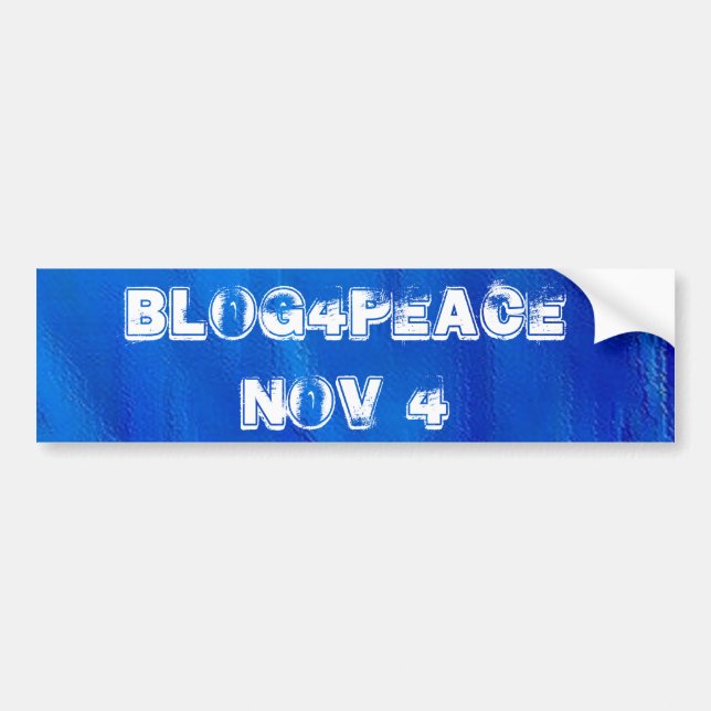 Blog4Peace pegatina para el parachoques del 4 de (Frente)