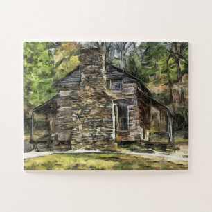 BLOG CABIN PINTAR A JIGSAW PUZZLE FÁCIL