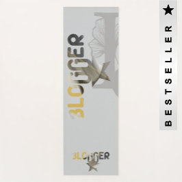 BLOGGER Yoga Mat Resumen Arte Oro Blanco Negro