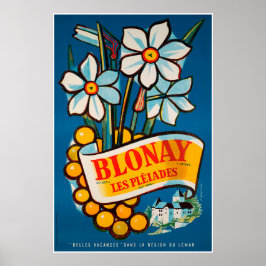 Blonay, Les Pléiades, Suiza, póster de viaje
