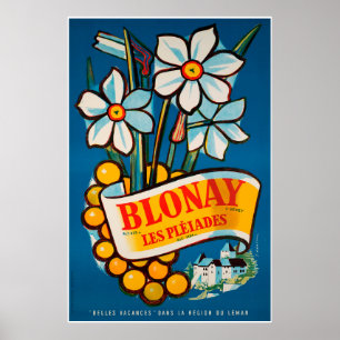 Blonay, Les Pléiades, Suiza, póster de viaje