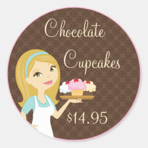 Blonde Baker Cupcake D12 Pegatinas de precios de p
