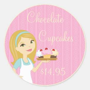 Blonde Baker Cupcake D12 Pegatinas de precios de p