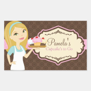 Blonde Baker Cupcake D12 Pegatinas de precios de p