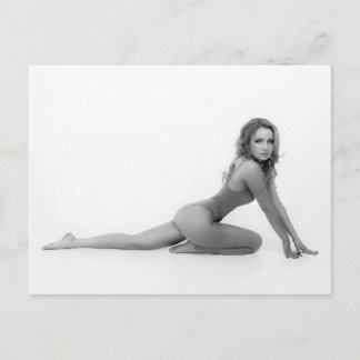 Blonde Bikini Babe B&W foto postal