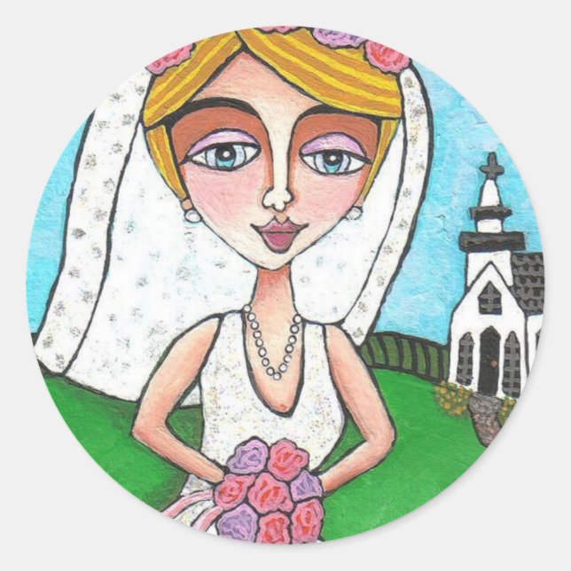Blonde Bride & Bling - pegatinas para bodas (Anverso)