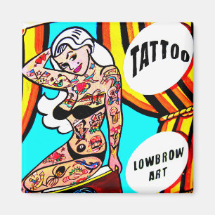 blonde con el imán del arte de cuerpo
