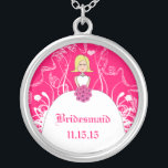 Blonde Fuchsia Boda collar de dama de honor<br><div class="desc">Collares Keepsake Elija ya sea el acabado plateado de oro o el Personalizado exclusivo de plata estéril !st Navidades Boda regalo Keepsake Wedding Party Necklaces - para cambiar el color de fondo - haga clic en personalizar - haga clic en editar - elija la última herramienta en el menú desplegable...</div>