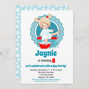 Blonde Spa Fiestas Chicas Invitación de cumpleaños