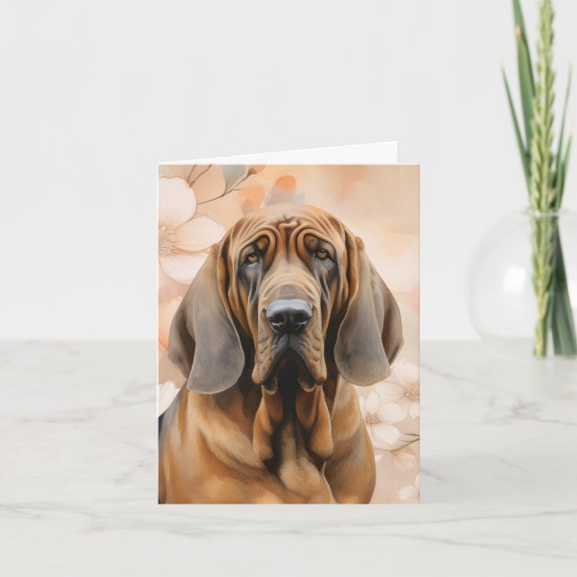 Bloodhound Dog Lover and Peach Blossoms (Anverso)