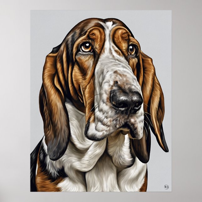 Bloodhound - Impresión de arte de perro (Frente)