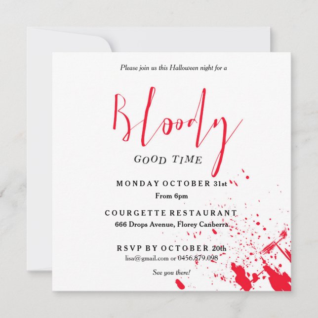Bloody Good time Scary Fiesta Invitación a Hallowe (Anverso)