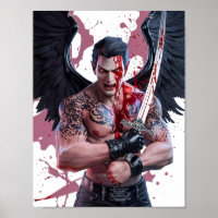 Bloody macho Vampiro guerrero Poster arte