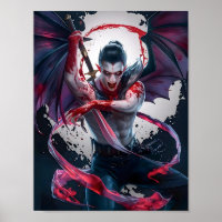 Bloody macho Vampiro guerrero Poster arte
