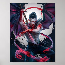 Bloody macho Vampiro guerrero Poster arte